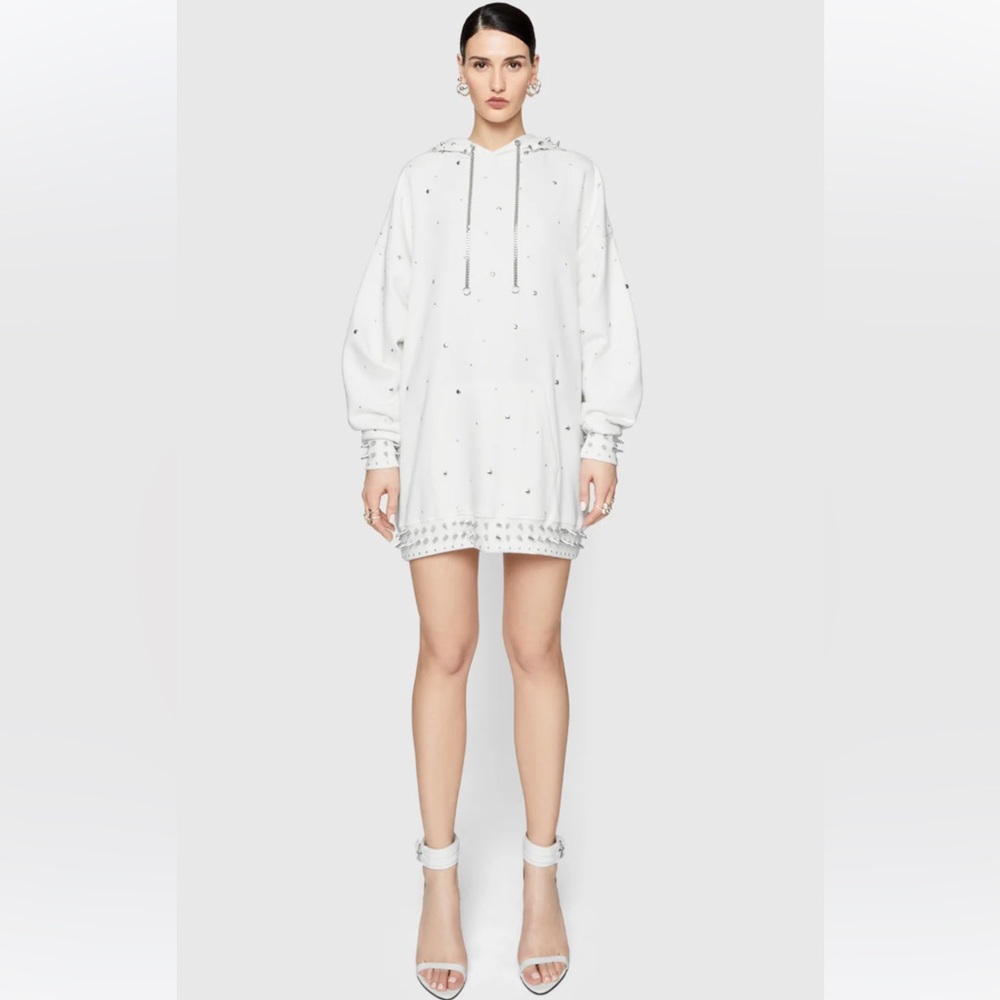 NWT!!! Rebecca Minkoff Downtown Studded Sweatshirt Dress In Alabaster! SOLD OUT!